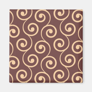 Vintage Chocolate Swirl in Golden Peach Magnet