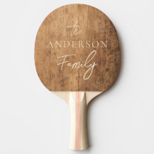 Vintage Chopping Block Hand Written Family Name Ping Pong Paddle