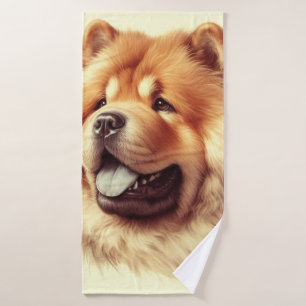 Vintage Chow-Chow Painting Bath Towel