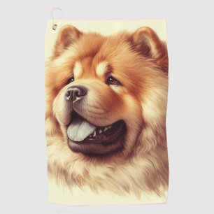 Vintage Chow-Chow Painting Golf Towel