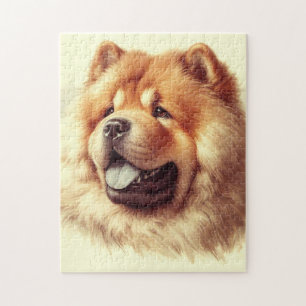Vintage Chow-Chow Painting Jigsaw Puzzle