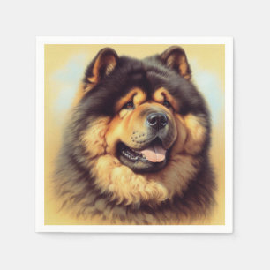 Vintage Chow-Chow Painting Napkin