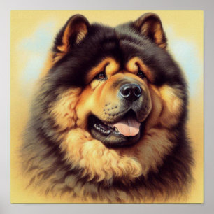 Vintage Chow-Chow Painting Poster