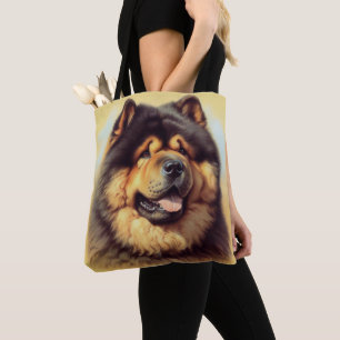 Vintage Chow-Chow Painting Tote Bag
