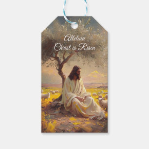 Vintage Christ is Risen Easter Christian Religious Gift Tags