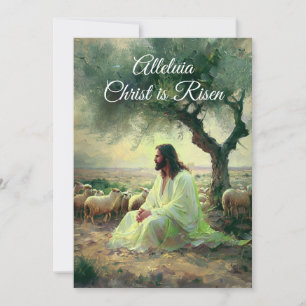 Vintage Christ is Risen Easter Christian Religious Invitation
