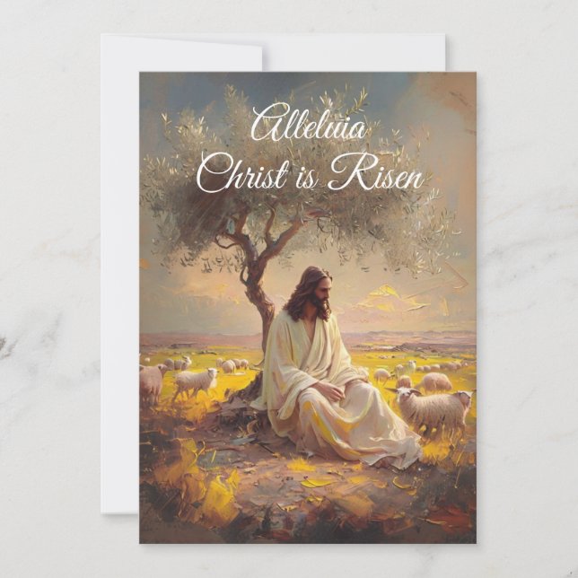 Vintage Christ is Risen Easter Christian Religious Invitation (Front)