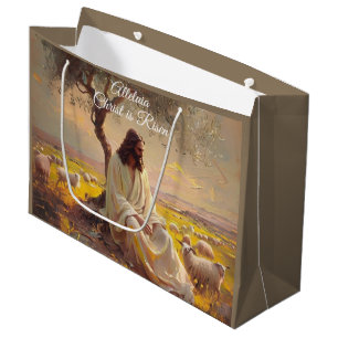 Vintage Christ is Risen Easter Christian Religious Large Gift Bag