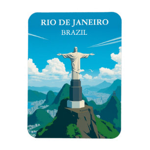 Vintage Christ the Redeemer Rio Brazil Travel Magnet
