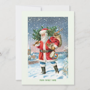 Vintage Christams Santa Greeting Card