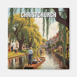 Vintage Christchurch New Zealand Avon River Magnet