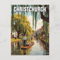 Vintage Christchurch New Zealand Avon River