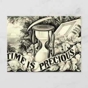 Vintage Christian Art Time is Precious 1872 Postcard