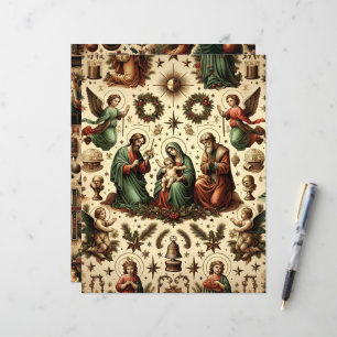 Vintage Christian Christmas Scrapbook Paper