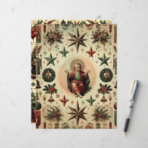 Vintage Christian Christmas Scrapbook Paper