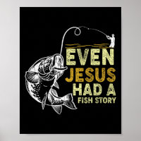 Vintage Christian Dad Fishing Even Jesus Had A Fis