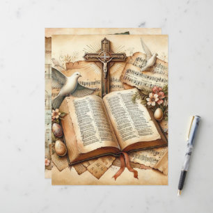Vintage Christian Easter Scrapbook Paper