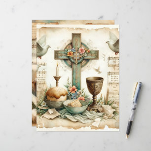 Vintage Christian Easter Scrapbook Paper