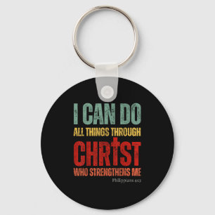 Vintage Christian I Can Do All Things Through Chri Key Ring