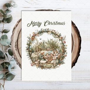 Vintage Christian Merry Christmas Card