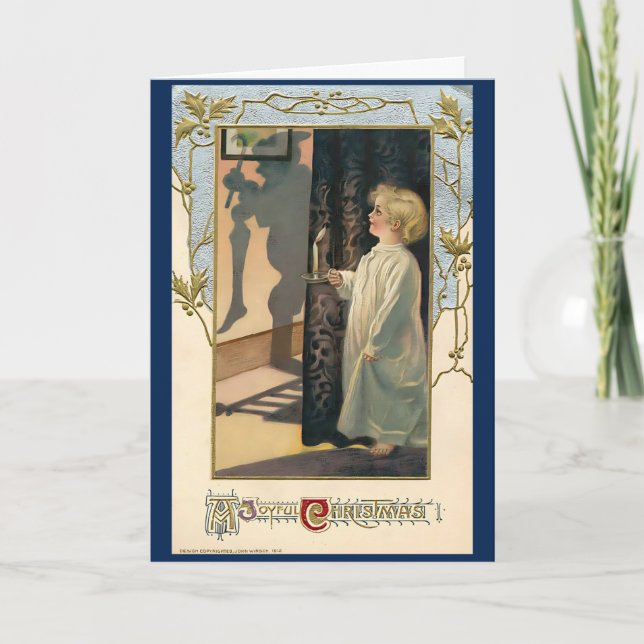 Vintage Christmas 1940s Retro Holiday Card (Front)