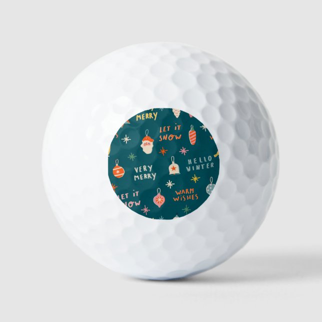 Vintage Christmas 2020: Ornamental Pattern Golf Balls (Front)