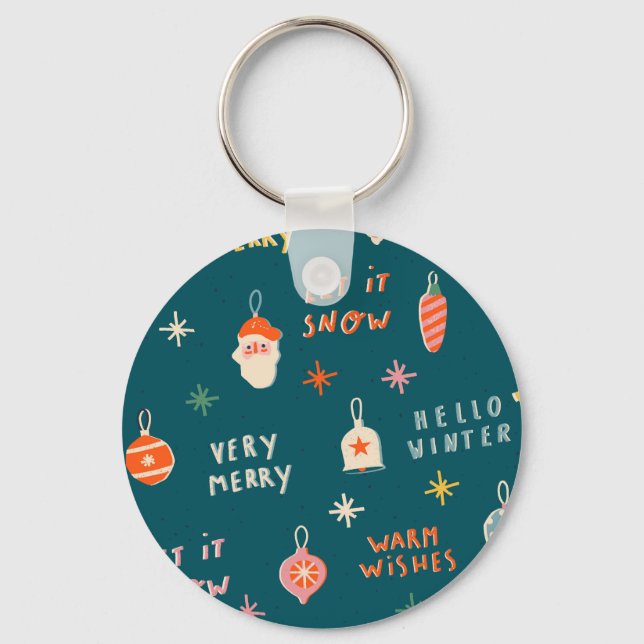 Vintage Christmas 2020: Ornamental Pattern Key Ring (Front)
