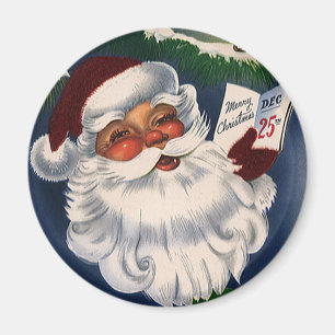 Vintage Christmas, 50s Retro Jolly Santa Claus Magnet