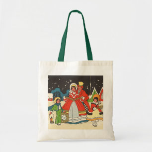 Vintage Christmas, a Family Singing Music Carols Tote Bag