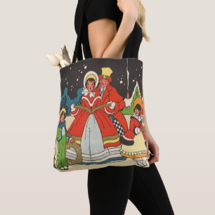 Vintage Christmas, a Family Singing Music Carols Tote Bag