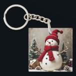 Vintage Christmas - Acrylic Square Keychain<br><div class="desc">Vintage Christmas - Acrylic Square Keychain
Design 02
A perfect little gift!</div>