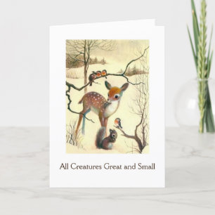 Vintage Christmas - All Creatures Great & Small, Holiday Card