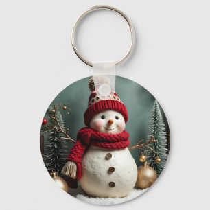 Vintage Christmas - Aluminum Circle Keychain