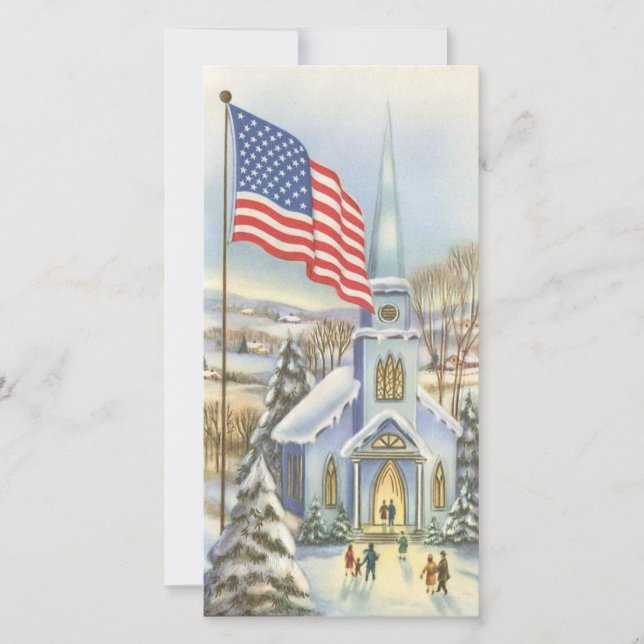 Vintage Christmas American Church Holiday Card (Front)