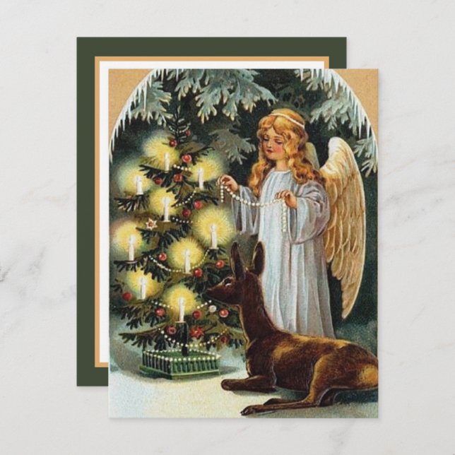 vintage Christmas Angel add sentiment Card (Front/Back)