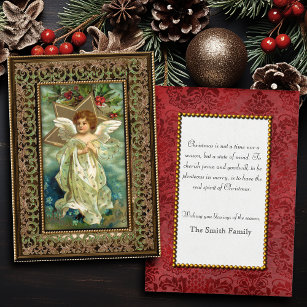 Vintage Christmas Angel and Star Holiday Card
