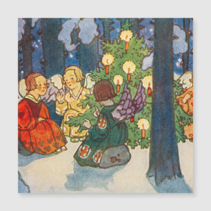 Vintage Christmas angel art Holiday card
