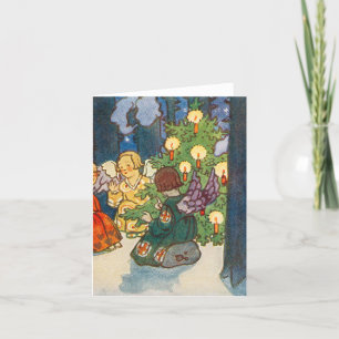 Vintage Christmas angel art Holiday  card