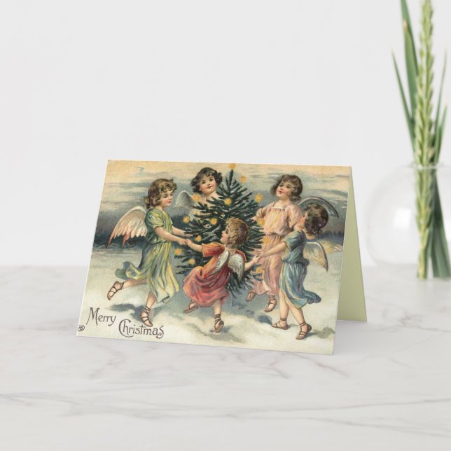 Vintage Christmas Angel Card (Front)