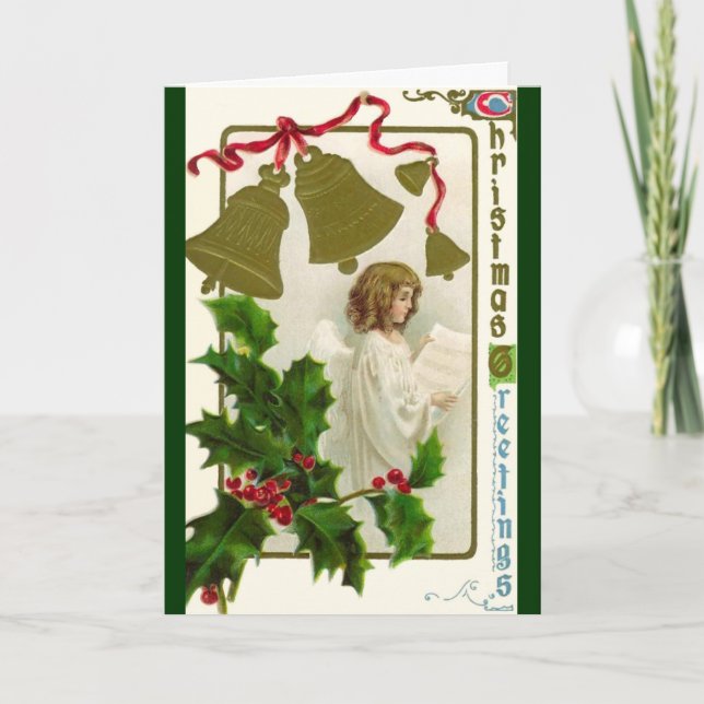 Vintage Christmas Angel Card (Front)