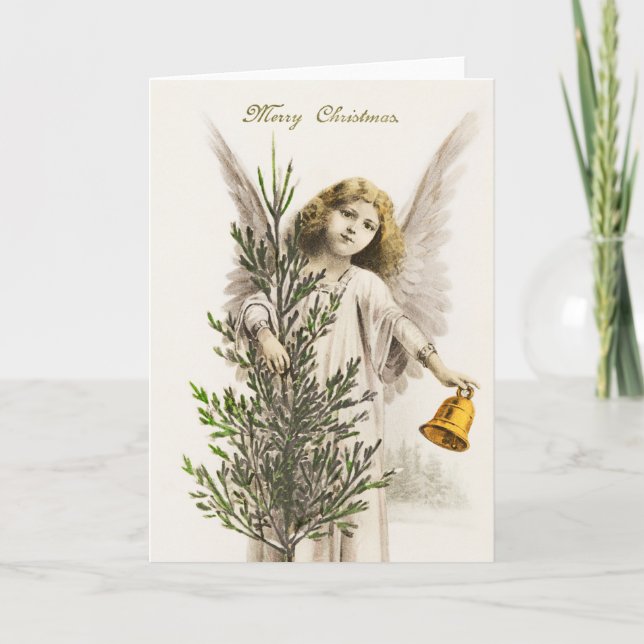 Vintage Christmas Angel Card (Front)