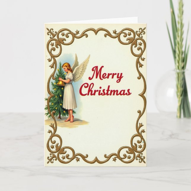 Vintage Christmas Angel Card (Front)