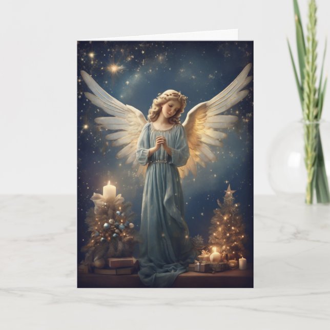 Vintage Christmas Angel Card Custom Message (Front)