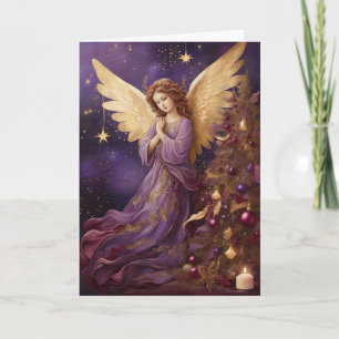 Vintage Christmas Angel Card Custom Message Art