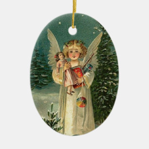 Vintage Christmas Angel Ceramic Tree Decoration