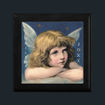 Vintage Christmas Angel Child White Wings Indigo Gift Box<br><div class="desc">Wrap your gift in this vintage Victorian design featuring an angel child with beautiful white wings against a dark indigo sky.</div>