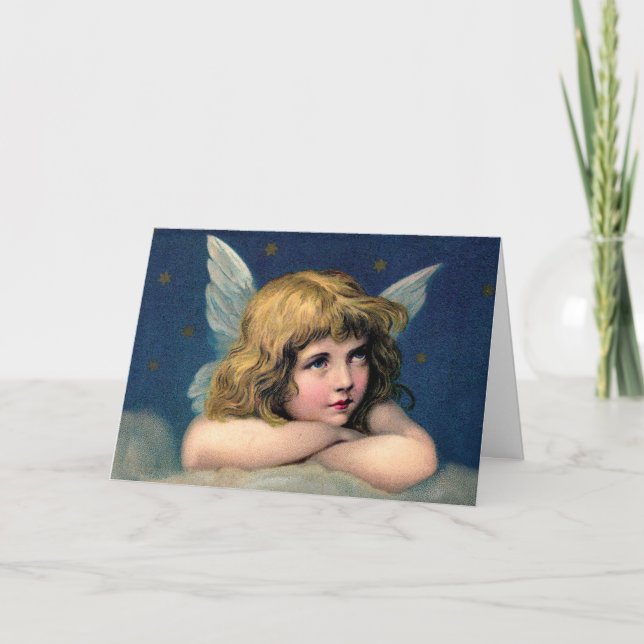 Vintage Christmas Angel Christmas Card (Front)