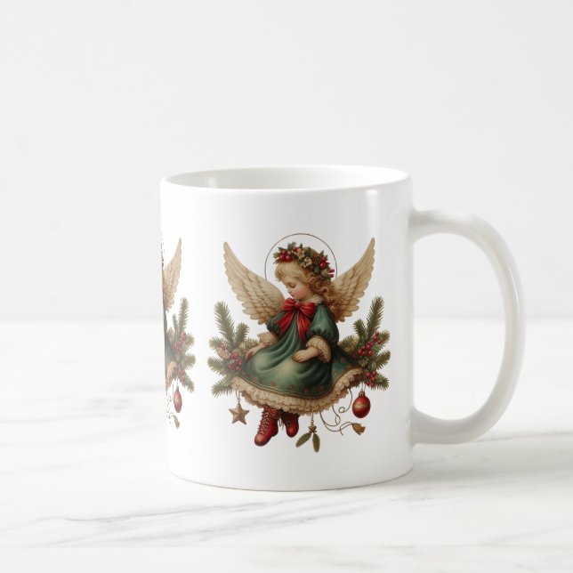 Vintage Christmas Angel Coffee Mug (Right)