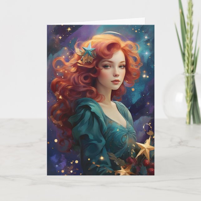 Vintage Christmas Angel Custom Message Card (Front)