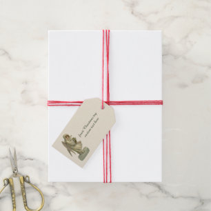 Vintage Christmas Angel Flowers, Victorian Die Cut Gift Tags